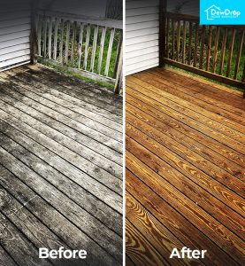 after-before1 Pressure Washing. Before and after images of the deck.